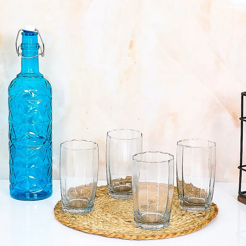 Cassia 1000 mL Water Bottle With 400 mL Glasses - Five Piece Set media 1