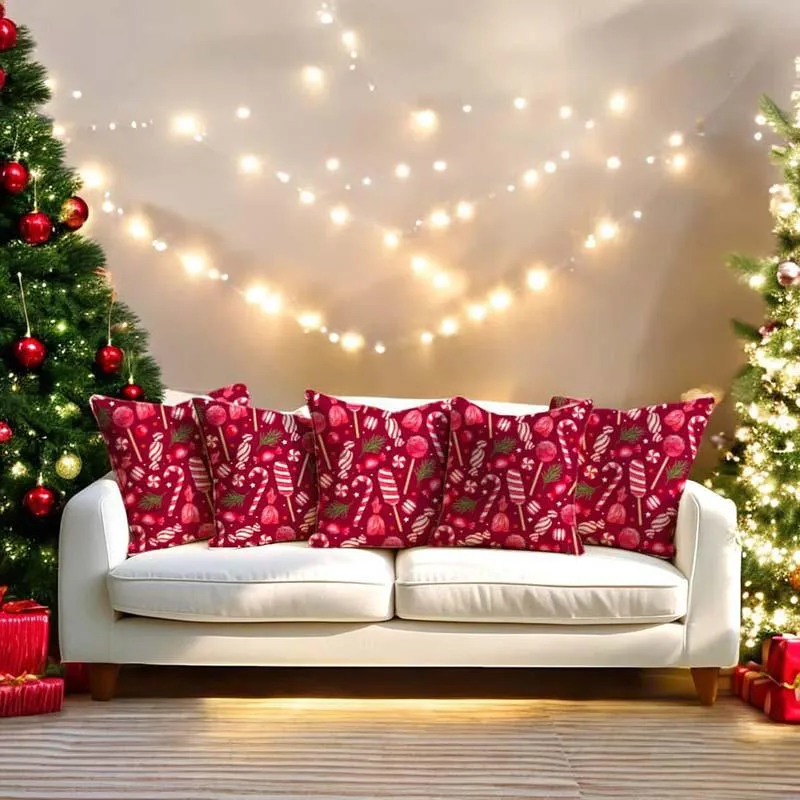 Yuletide Wonders Velvet Christmas Cushion Cover media 3