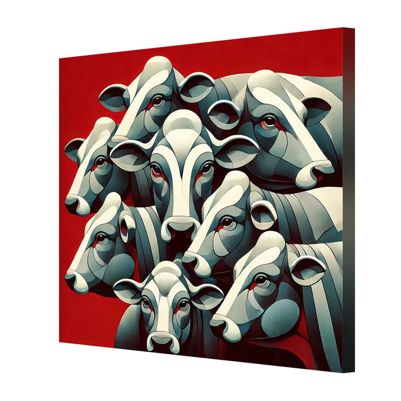 Cattle Abstract Wall Painting media 5