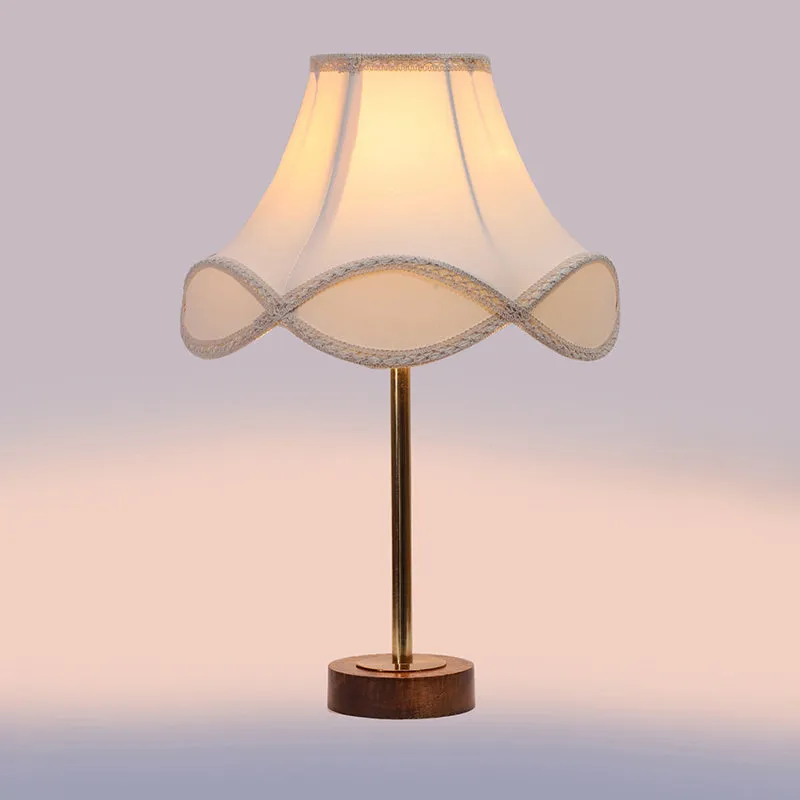 Valencia Arc Rodin Wooden Table Lamp - OffWhite,Gold,Brown media 5