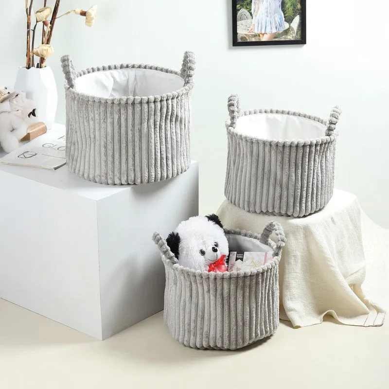 LineNest Fabric Storage Basket (Grey) - Set of Three media 1