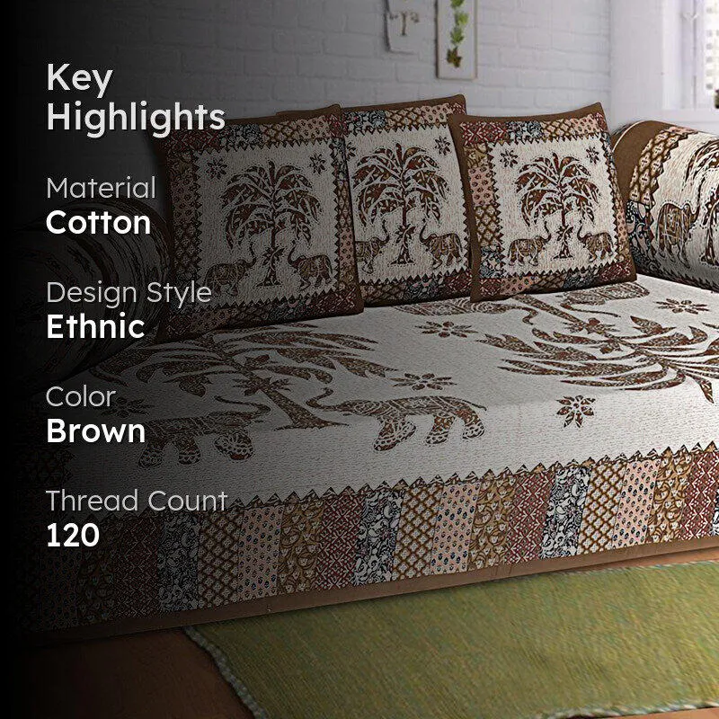 The Palmistree Diwan Set (Brown) - Six Piece Set media 2