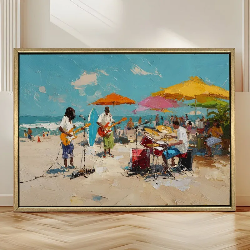 Beach Rhythm Canvas Wall Painting With Frame media 4