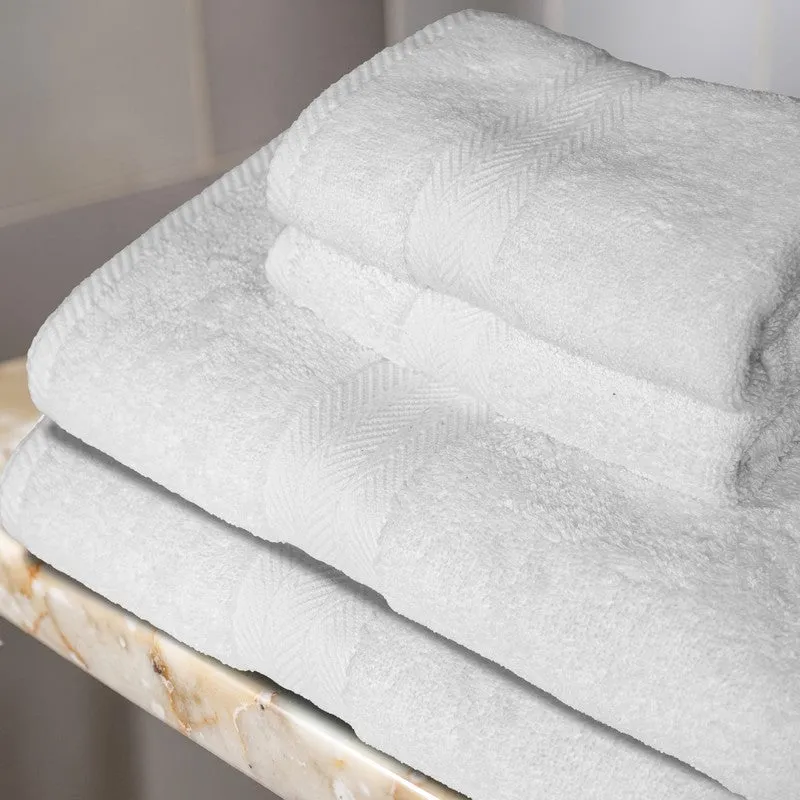 PlushAura Cotton Towel Sets (White) - Set of Four media 5