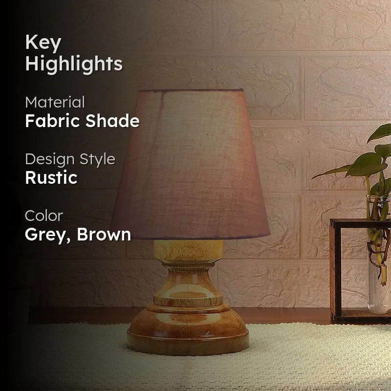 Harolda Fabric Table Lamp - Grey,Brown media 2