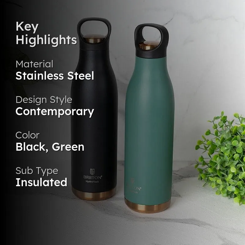 Liquid Muse Hot & Cold Thermos Water Bottle (Black & Green, 750 mL Each) - Set Of Two media 2