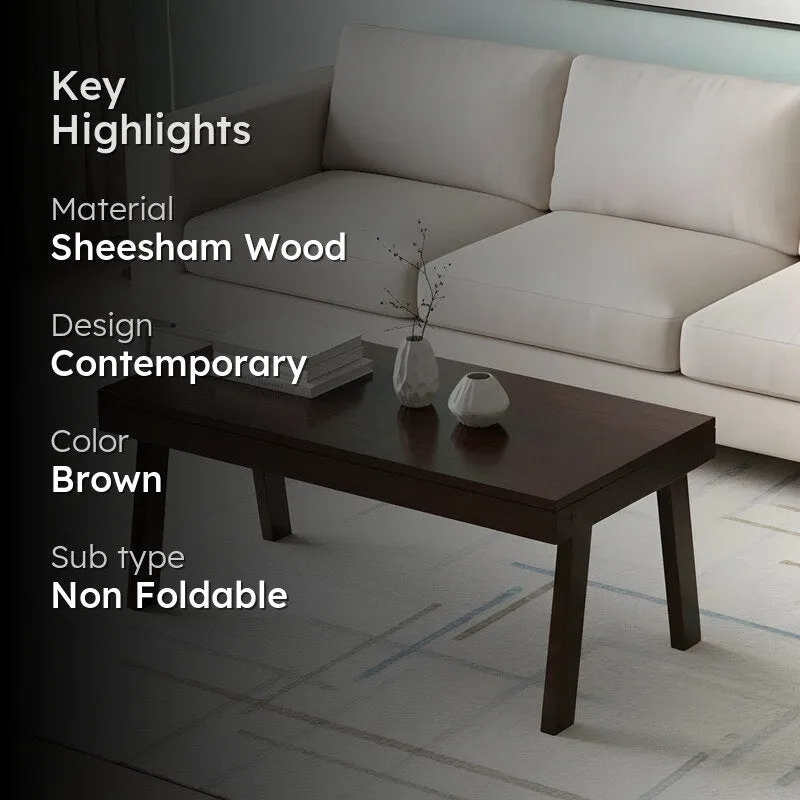 Xavro Sheesham Wooden Center Table - Brown media 2