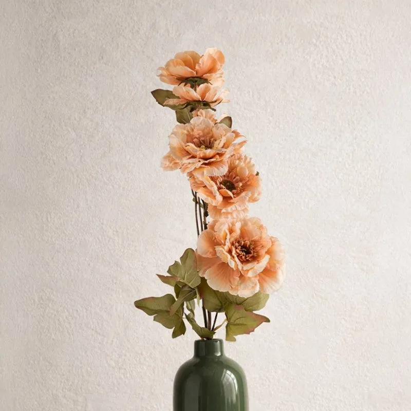 AarviDecor Peony Peach Silk Artificial Flowers media 3