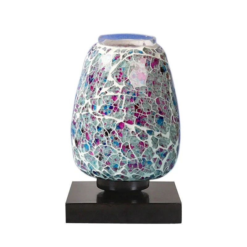 Colorgleam Mosaic Glass Table Lamp With Wooden Base - Multicolor media 5