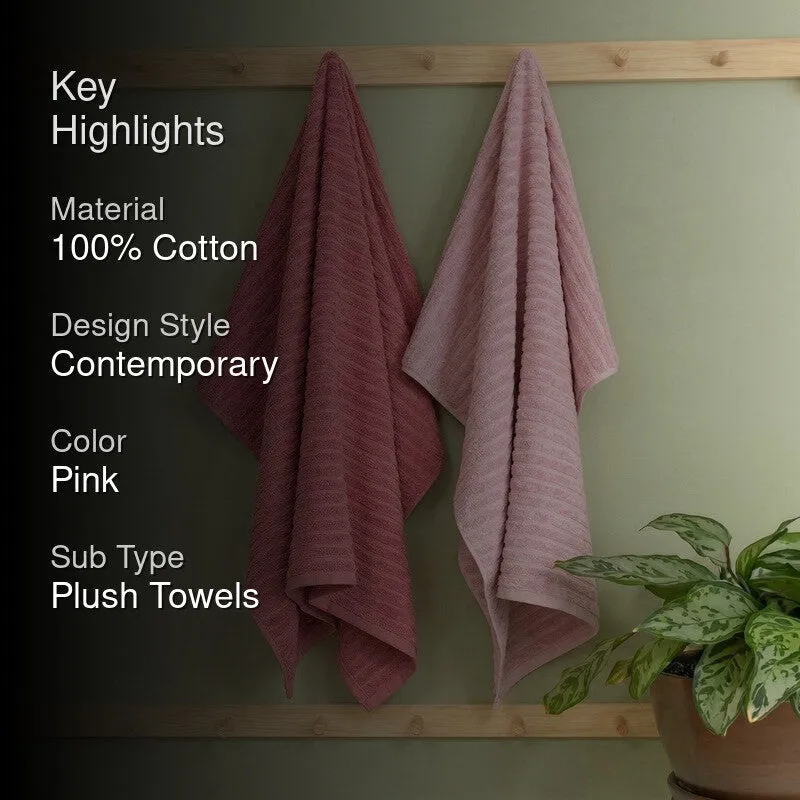 Monte Carlo Dry Lush Pure Cotton Towel Sets (Pink) - Set of Four media 2