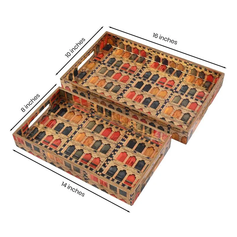 Rasdhara Wood Serving Tray (Large & Medium) - Set Of Two media 8