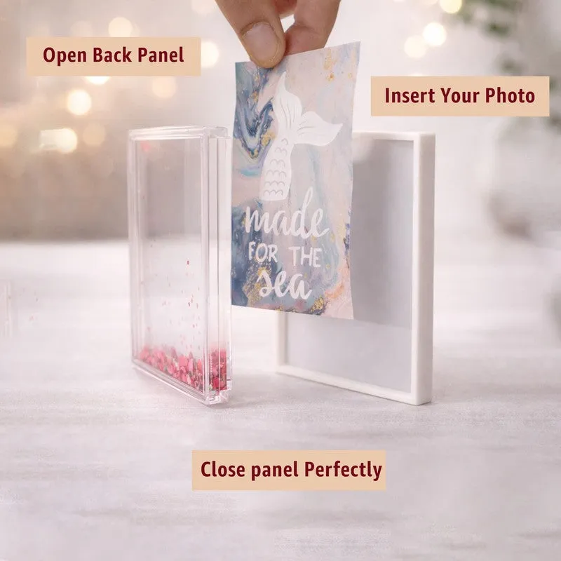 Beach Vibes Glitter Photo Frame With Fridge Magnet media 6