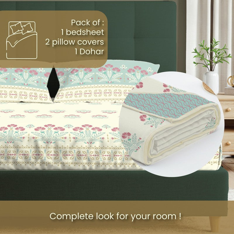 Urban Space Ethnic Blue Cotton Bedding Set (200 TC) - Four Piece Set media 7
