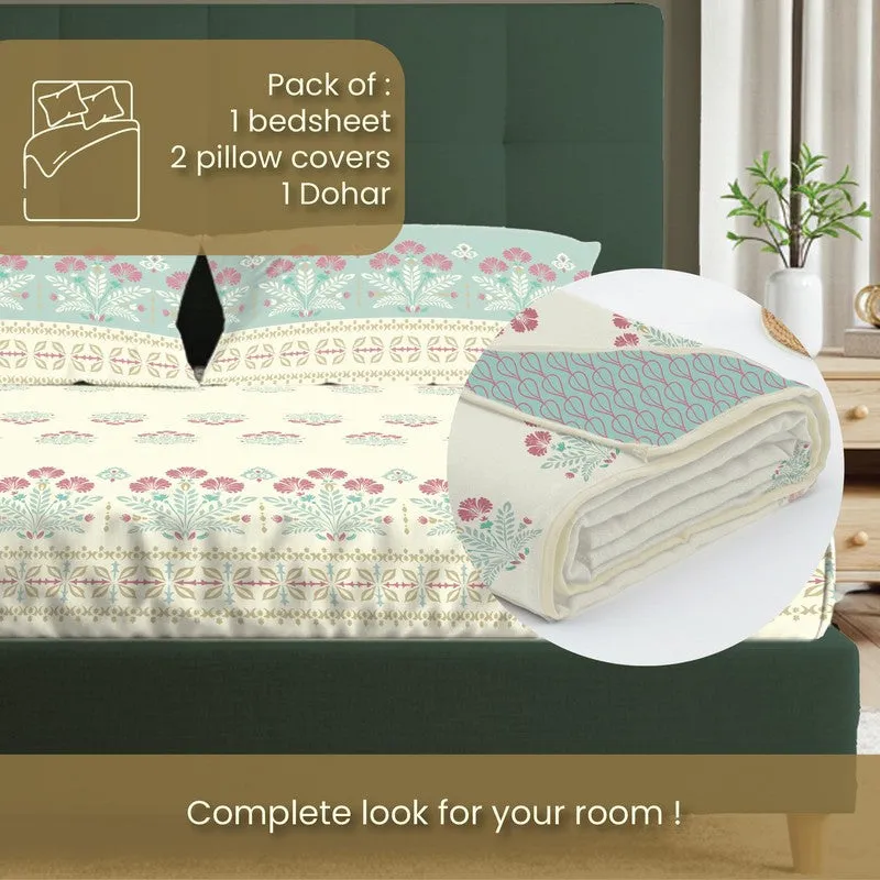 Urban Space Ethnic Blue Cotton Bedding Set (200 TC) - Four Piece Set media 7