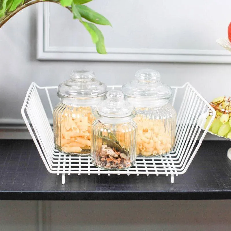 Metal Organiser Iron Storage Basket - White media 4