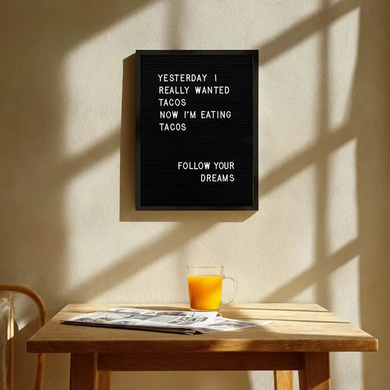 Taco Letters Archival Canvas Wall Art - Black media 1