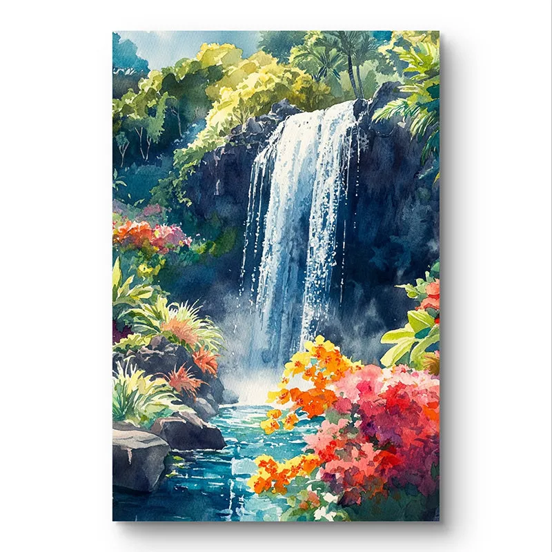 Forest Cascades Canvas Wall Painting media 3