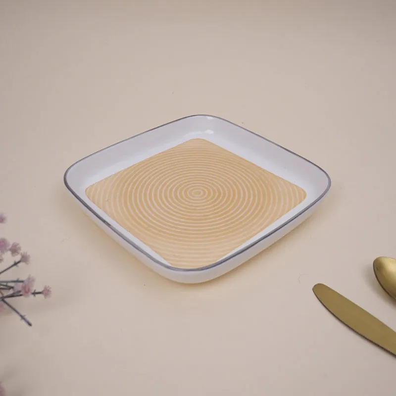 Trovo Yellow Square Snack Plate - Set Of Two media 4
