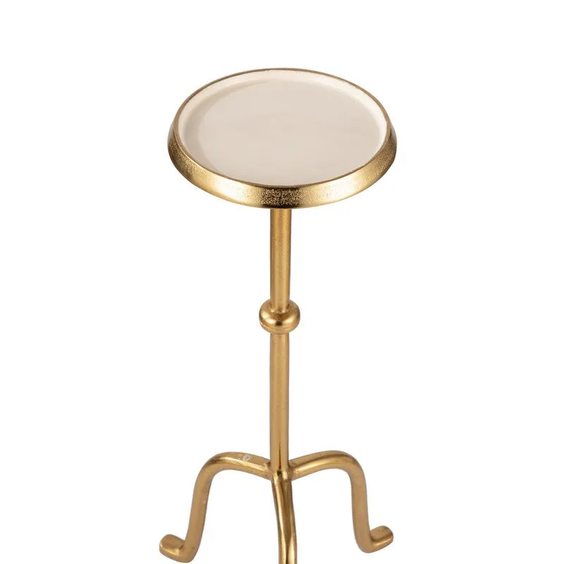 Curved Base Designer Aluminum Side Table - Gold media 5