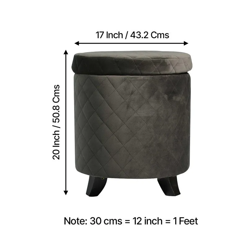 Grixon Pine Wood Ottomans - Black media 8