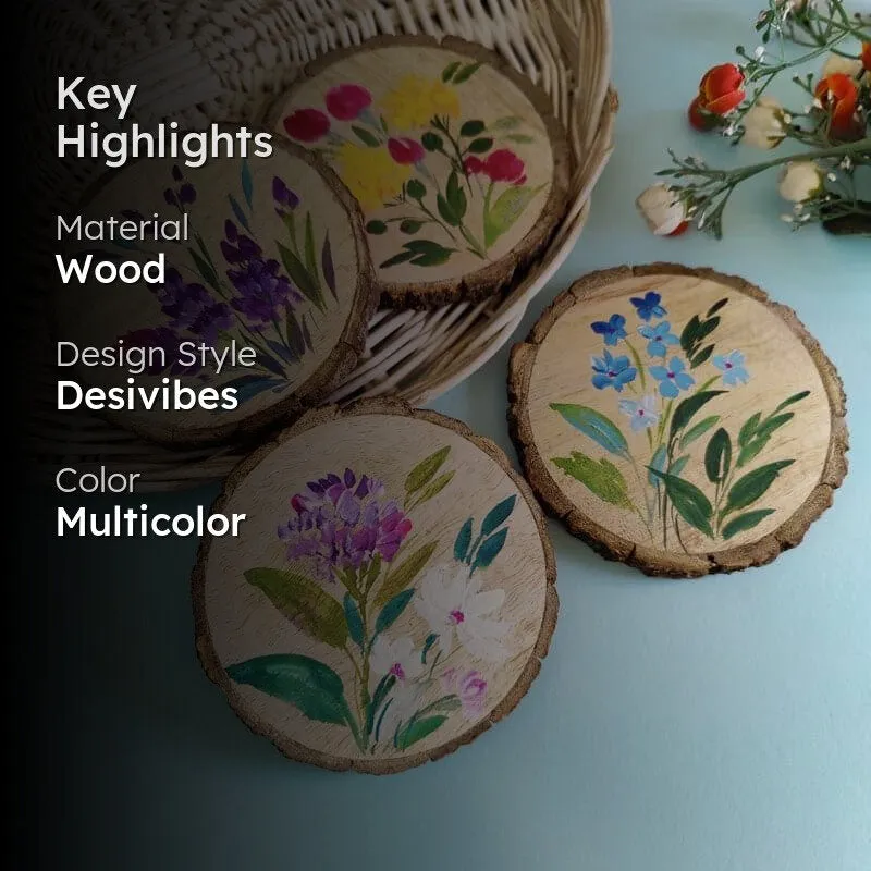 Lavender Lume Fuse Handpainted Coaster - Set Of Four media 2