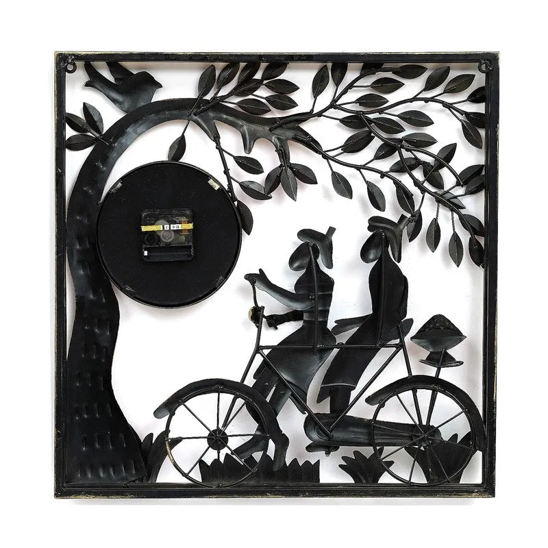 Tribal Couple Frame Artwork Metal Wall Clock media 6