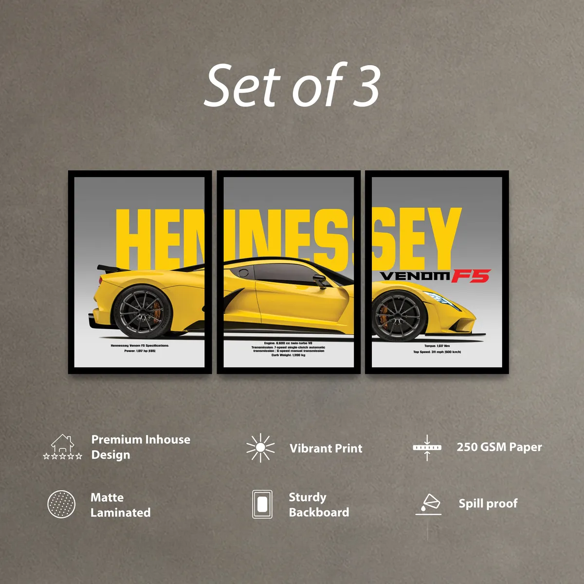 Hennessey Venom F5 Wall Art - Set Of Three media 4
