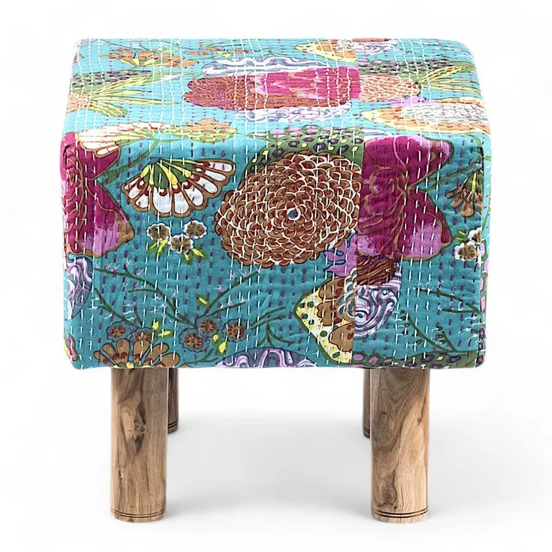 Rrixon Acacia Wooden Ottomans (Multicolor) - Set Of Two media 4