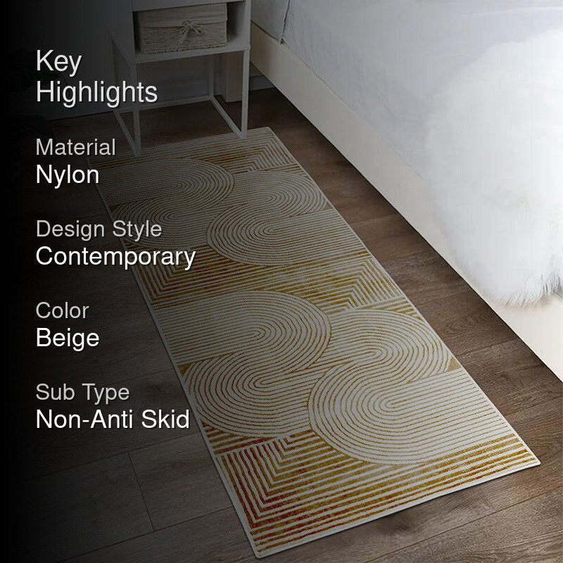 Icaria Non-Anti Skid Nylon Runner Rug - Beige media 2