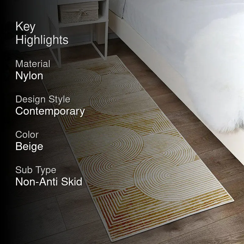 Icaria Non-Anti Skid Nylon Runner Rug - Beige media 2