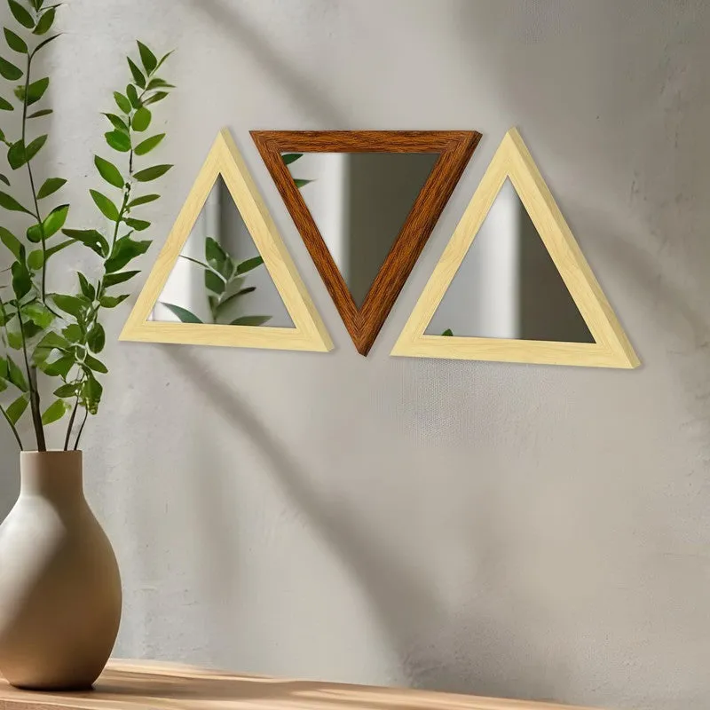 TriEdge Prism Wall Mirrors (Brown) - Set Of Three media 5