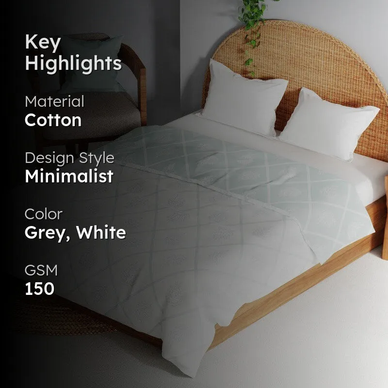 Pryven Cotton Dohar - Grey,White media 2