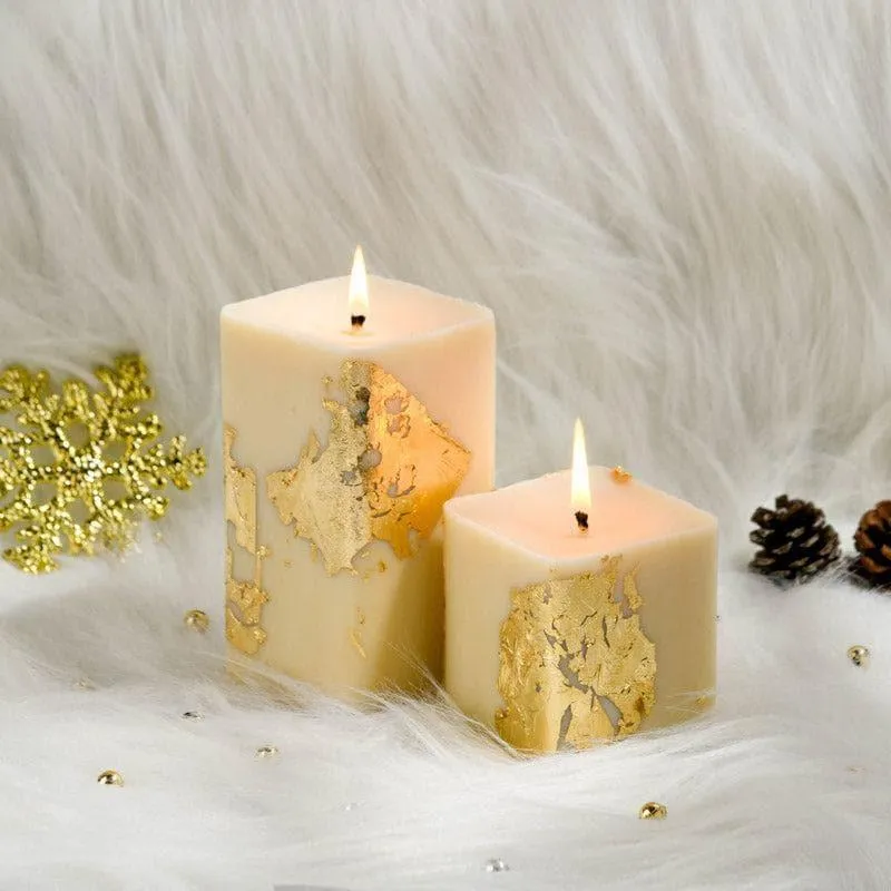 White Gold Love & Kindness- Combo Set of 2 Cinnamon Roll Scented Pillar Candles media 3