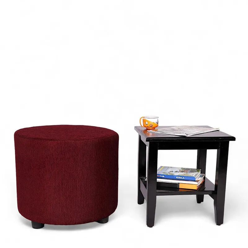 Mrixon Pine Wood Pouffe (Maroon) - Set Of Two media 4
