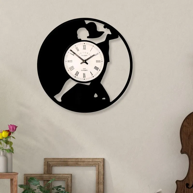 Charm Steel Analog Wall Clock - Black media 1