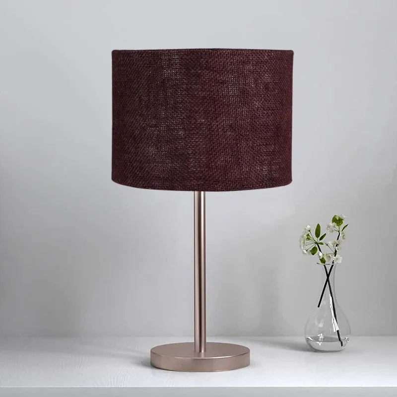Noctra Silk Glow Metal Table Lamp - Brown media 4