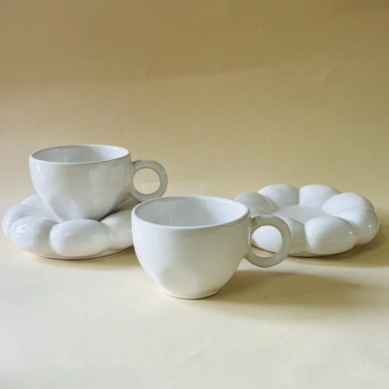 Ceramic Cup & Saucer (White/180 mL Each) - Set of Two media 6
