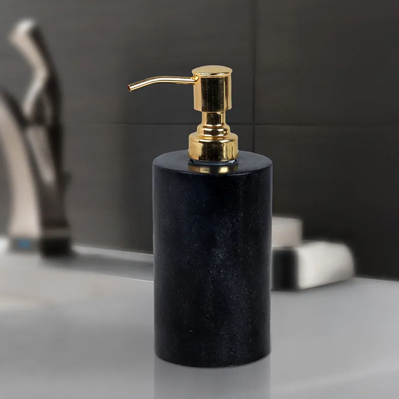 Alabaste Marble Soap Dispenser - Black & Gold media 1