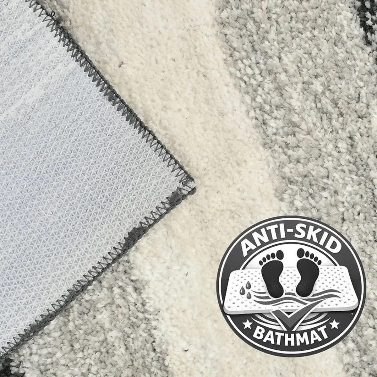 Back view of the bath mat showing the anti-skid textured underside