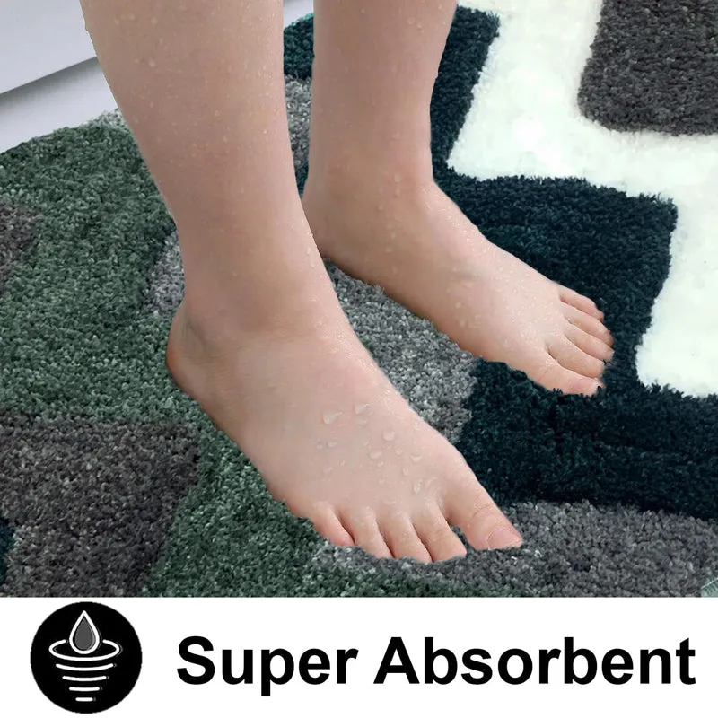 Mason Chevron Microfiber Bath Mat - Green media 5