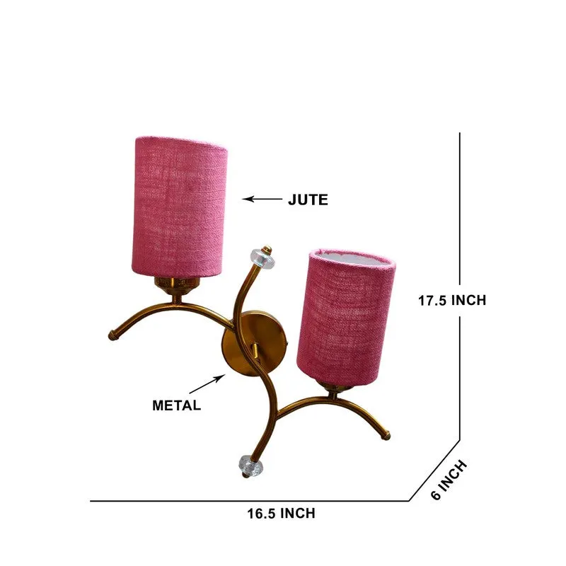 LumiBranch Dual Jute Wall Lamp - Pink media 8