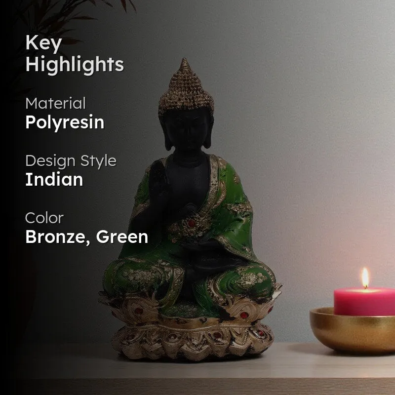 Celestial Calm Buddha Polyresin Idol (15 inch) media 2