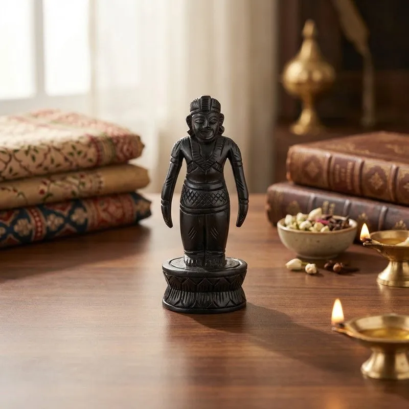 Lord Ayyappa Divine Ebony Wood Idol media 1