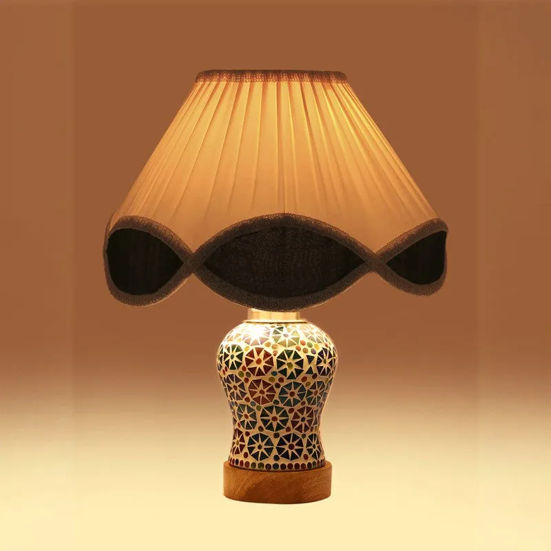 Astrona Arc Pleated Wooden Table Lamp - Multicolor media 7