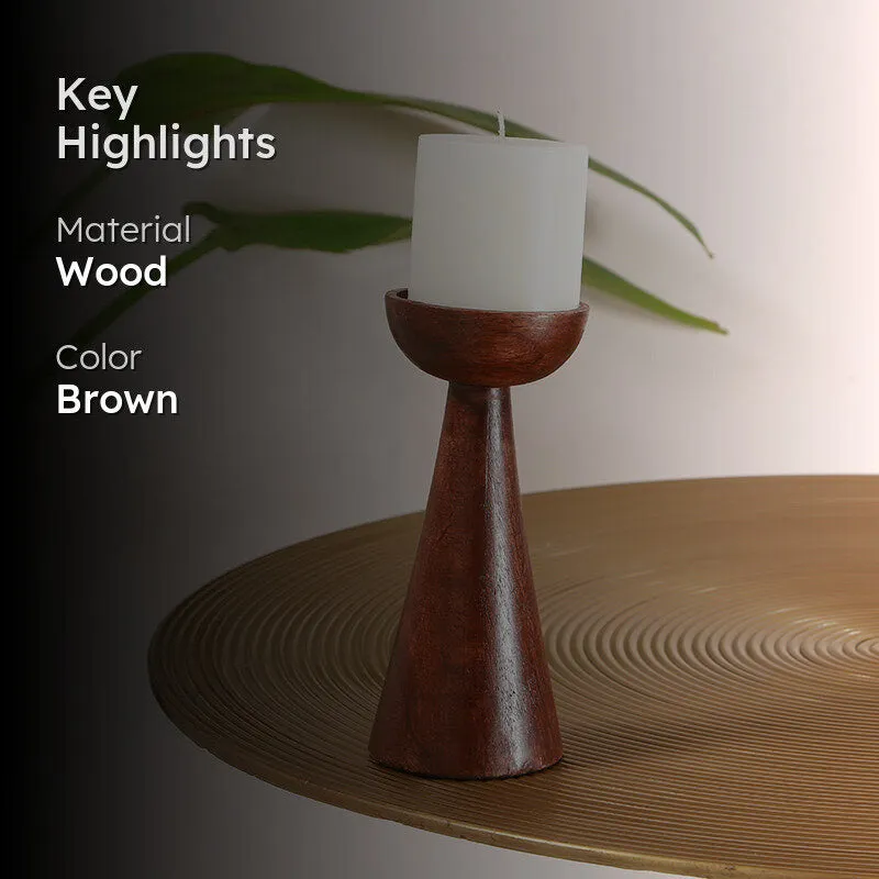 Aurora Wood Candle Holder media 2