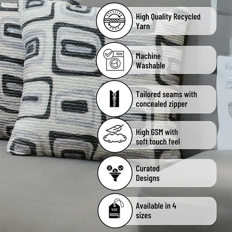 Squarecraft Cushion Cover (Grey) - Set Of Two media 6
