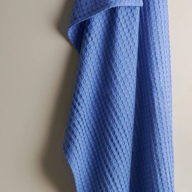 Ambar Waffle Weave Cotton Bath Towels - Blue media 4