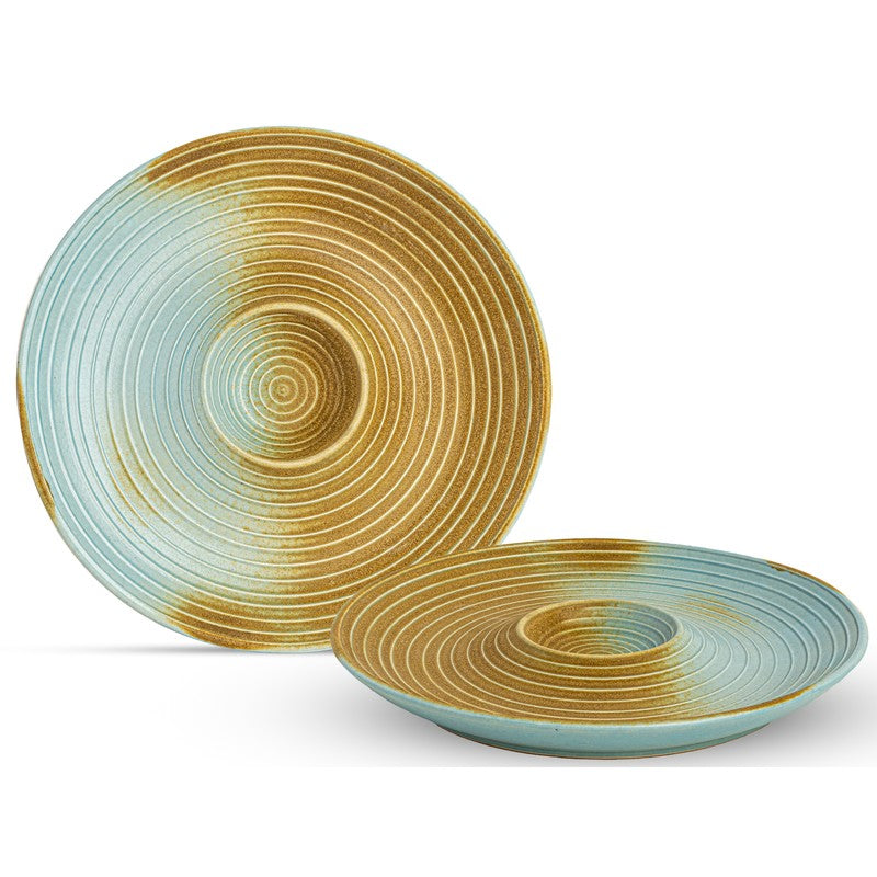 Sun Crest Ceramic Chip n Dip Platter - Copper media 4