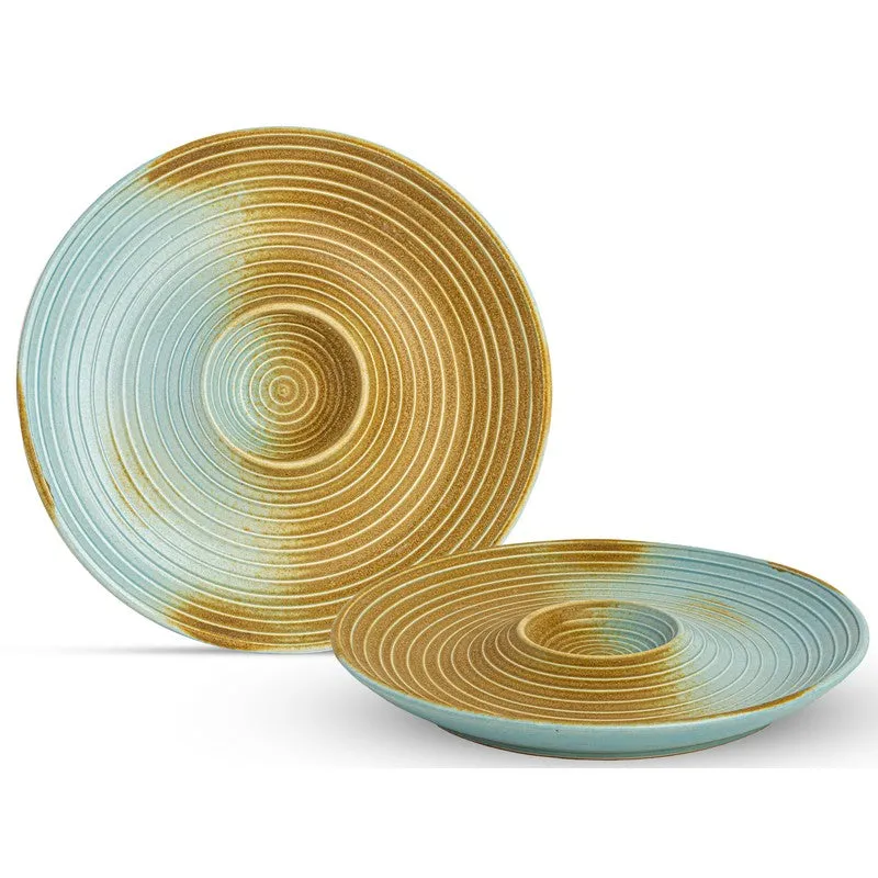 Sun Crest Ceramic Chip n Dip Platter - Copper - 4