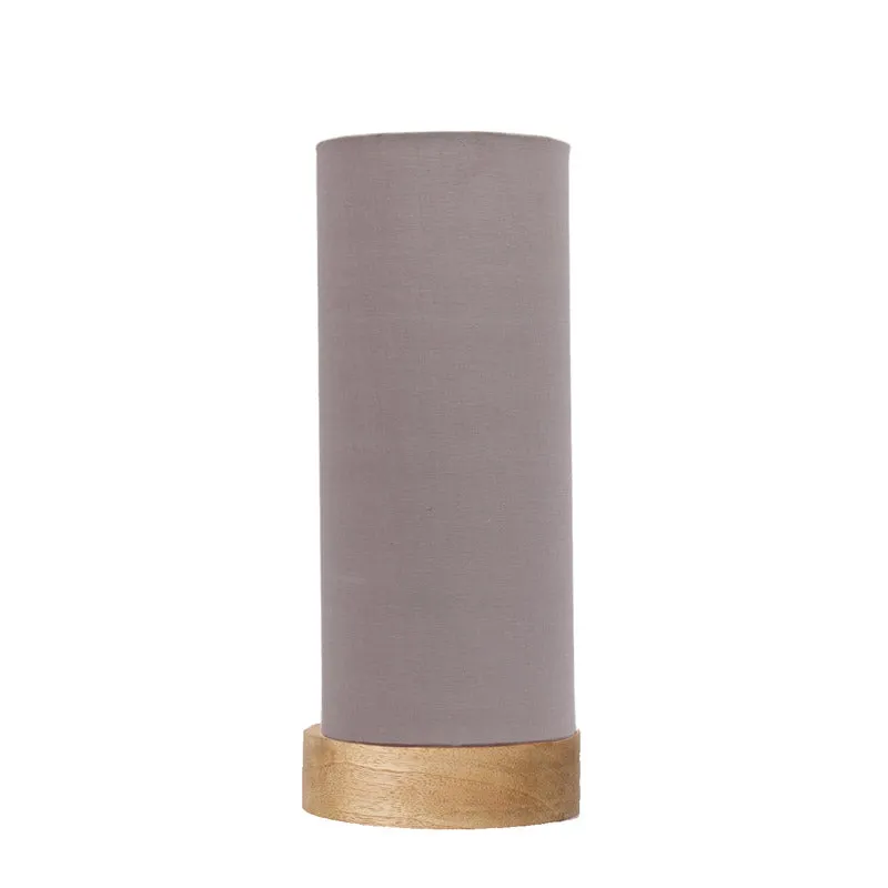 Nyra Tower Wooden Table Lamp - Grey,Brown media 4